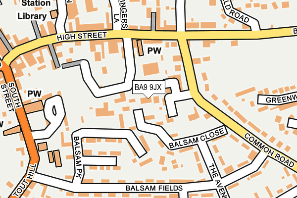 BA9 9JX map - OS OpenMap – Local (Ordnance Survey)
