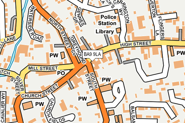 BA9 9LA map - OS OpenMap – Local (Ordnance Survey)