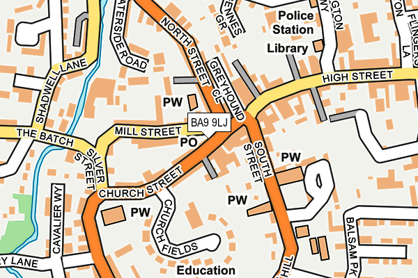 BA9 9LJ map - OS OpenMap – Local (Ordnance Survey)