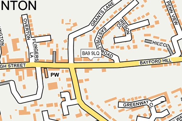 BA9 9LQ map - OS OpenMap – Local (Ordnance Survey)
