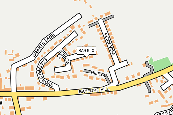 BA9 9LX map - OS OpenMap – Local (Ordnance Survey)