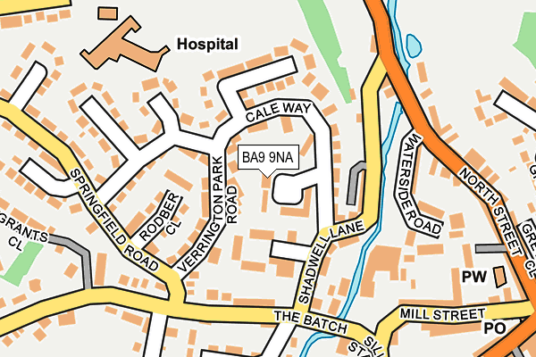 BA9 9NA map - OS OpenMap – Local (Ordnance Survey)