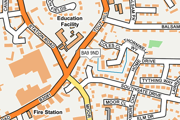 BA9 9ND map - OS OpenMap – Local (Ordnance Survey)