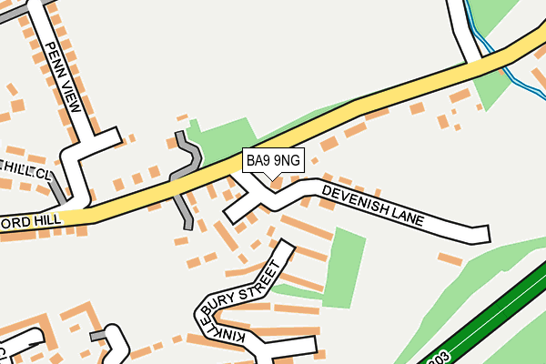 BA9 9NG map - OS OpenMap – Local (Ordnance Survey)