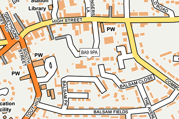 BA9 9PA map - OS OpenMap – Local (Ordnance Survey)