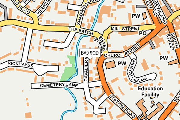 BA9 9QD map - OS OpenMap – Local (Ordnance Survey)