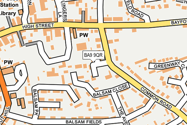 BA9 9QR map - OS OpenMap – Local (Ordnance Survey)