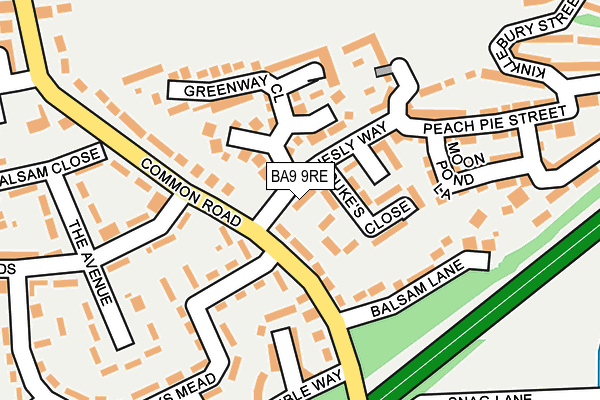 BA9 9RE map - OS OpenMap – Local (Ordnance Survey)
