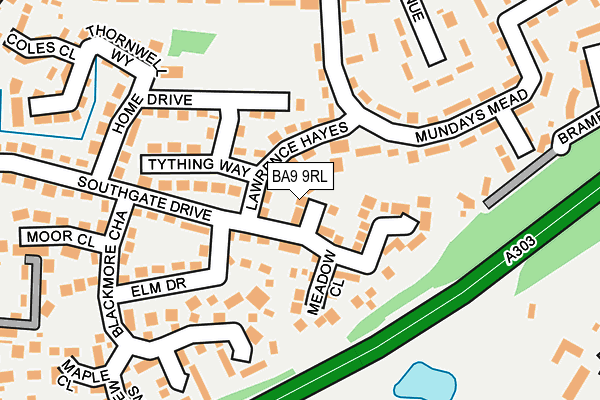 BA9 9RL map - OS OpenMap – Local (Ordnance Survey)