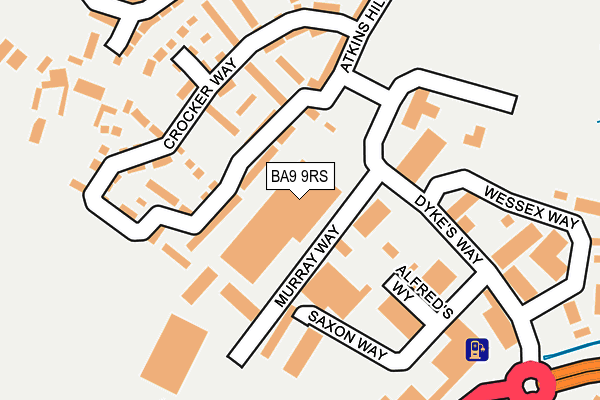 BA9 9RS map - OS OpenMap – Local (Ordnance Survey)