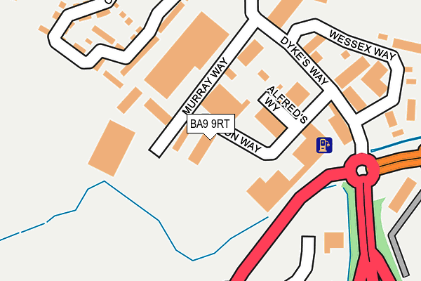BA9 9RT map - OS OpenMap – Local (Ordnance Survey)