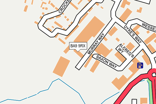 BA9 9RX map - OS OpenMap – Local (Ordnance Survey)