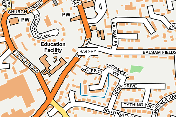 BA9 9RY map - OS OpenMap – Local (Ordnance Survey)