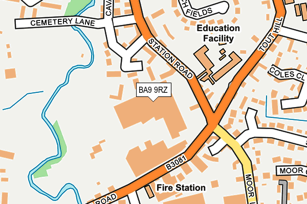 BA9 9RZ map - OS OpenMap – Local (Ordnance Survey)
