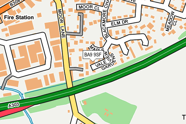BA9 9SF map - OS OpenMap – Local (Ordnance Survey)