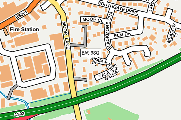 BA9 9SQ map - OS OpenMap – Local (Ordnance Survey)