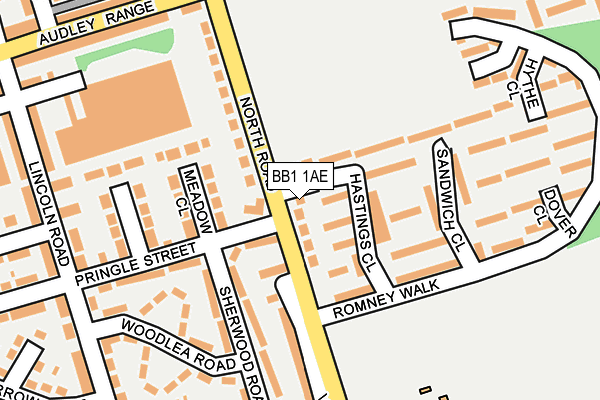 BB1 1AE map - OS OpenMap – Local (Ordnance Survey)