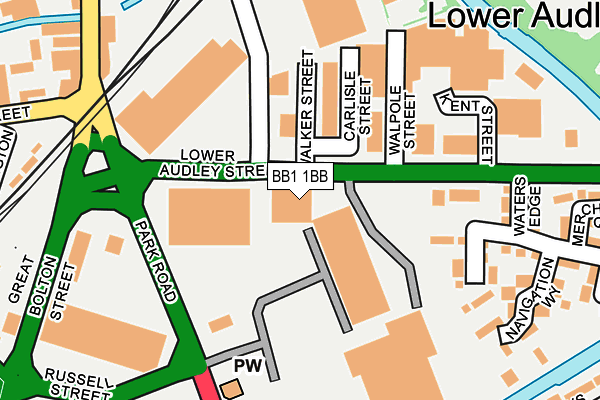 BB1 1BB map - OS OpenMap – Local (Ordnance Survey)