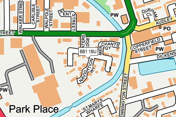 BB1 1BU map - OS OpenMap – Local (Ordnance Survey)