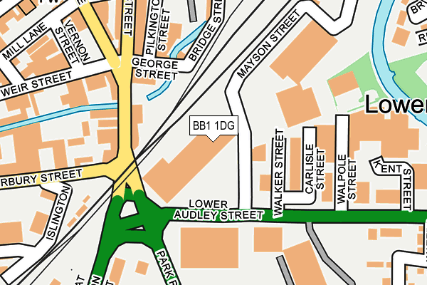 BB1 1DG map - OS OpenMap – Local (Ordnance Survey)