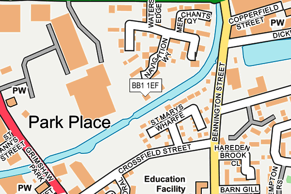 BB1 1EF map - OS OpenMap – Local (Ordnance Survey)