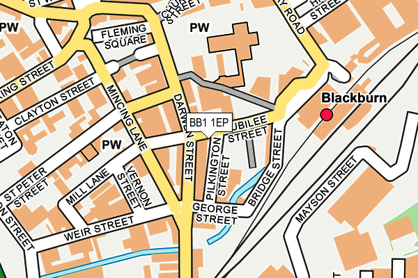 BB1 1EP map - OS OpenMap – Local (Ordnance Survey)