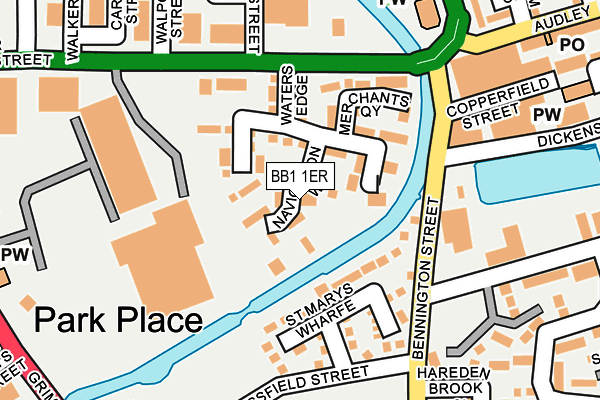 BB1 1ER map - OS OpenMap – Local (Ordnance Survey)