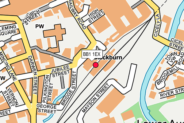 BB1 1EX map - OS OpenMap – Local (Ordnance Survey)