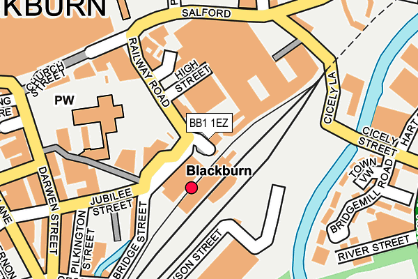 BB1 1EZ map - OS OpenMap – Local (Ordnance Survey)