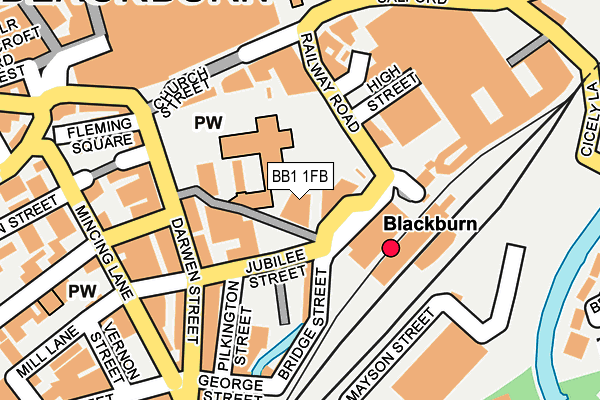 BB1 1FB map - OS OpenMap – Local (Ordnance Survey)