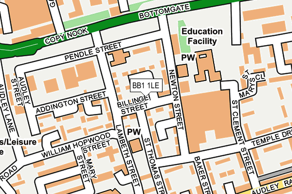 BB1 1LE map - OS OpenMap – Local (Ordnance Survey)
