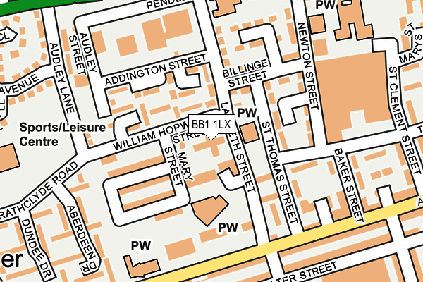 BB1 1LX map - OS OpenMap – Local (Ordnance Survey)