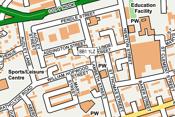 BB1 1LZ map - OS OpenMap – Local (Ordnance Survey)