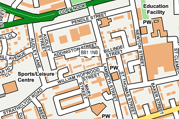 BB1 1NB map - OS OpenMap – Local (Ordnance Survey)