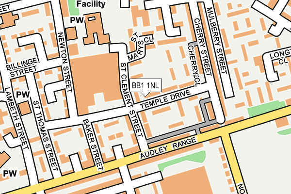 BB1 1NL map - OS OpenMap – Local (Ordnance Survey)