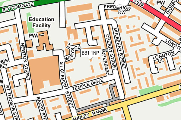 BB1 1NP map - OS OpenMap – Local (Ordnance Survey)