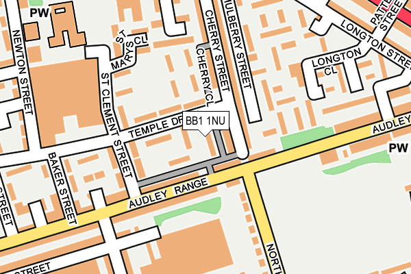 BB1 1NU map - OS OpenMap – Local (Ordnance Survey)