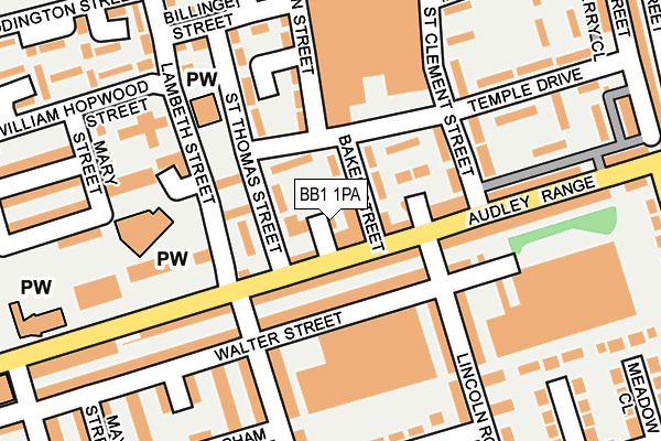 BB1 1PA map - OS OpenMap – Local (Ordnance Survey)
