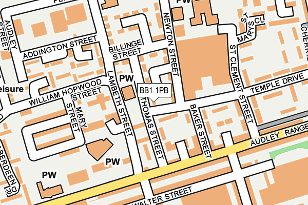BB1 1PB map - OS OpenMap – Local (Ordnance Survey)