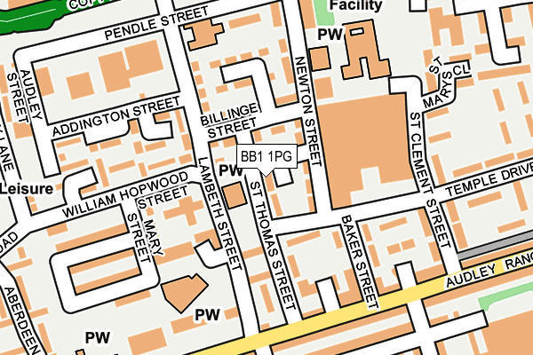 BB1 1PG map - OS OpenMap – Local (Ordnance Survey)