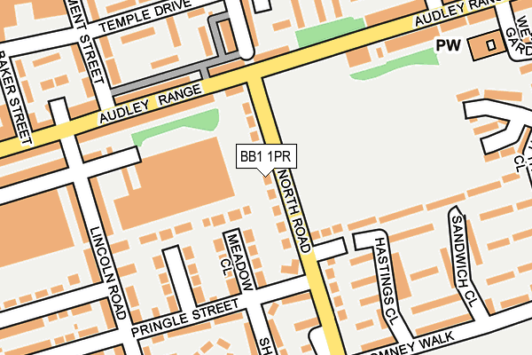 BB1 1PR map - OS OpenMap – Local (Ordnance Survey)