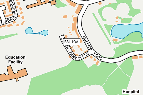 BB1 1QA map - OS OpenMap – Local (Ordnance Survey)