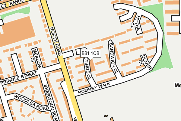 BB1 1QB map - OS OpenMap – Local (Ordnance Survey)