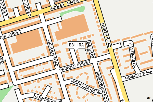 BB1 1RA map - OS OpenMap – Local (Ordnance Survey)