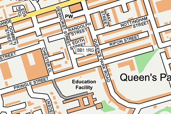 BB1 1RG map - OS OpenMap – Local (Ordnance Survey)