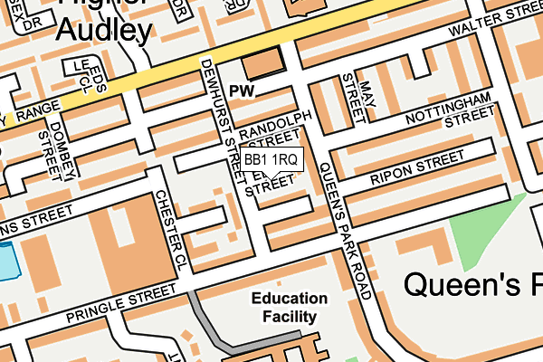 BB1 1RQ map - OS OpenMap – Local (Ordnance Survey)