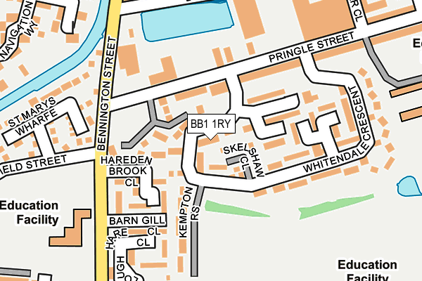 BB1 1RY map - OS OpenMap – Local (Ordnance Survey)