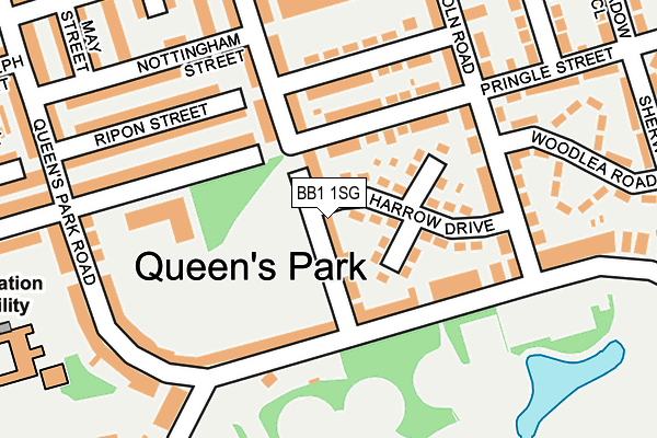 BB1 1SG map - OS OpenMap – Local (Ordnance Survey)