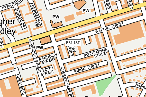BB1 1ST map - OS OpenMap – Local (Ordnance Survey)
