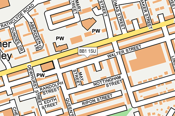 BB1 1SU map - OS OpenMap – Local (Ordnance Survey)